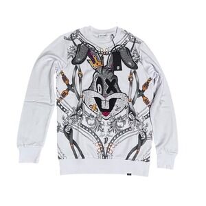 Left Point Bugs Bunny Rhinestone Crown Graphic Sweatshirt‎ Size Small BRAND NEW!
